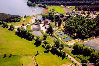 Widok lotniczy na Szwaderki w rozbudowie